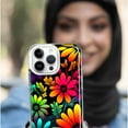 thumbnail image 5 of MUNDAZE Apple iPhone 13 Pro Max Shockproof Clear Hybrid Protective Phone Case Neon Rainbow Glow Colorful Abstract Flowers Floral Cover, 5 of 5