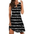 thumbnail image 1 of TSADFHJI Jupe Slip Grande Taille 2024 Mode Femme Été Imprimé Sans Manches Boucle Creuse Col en V Robe Décontractée TTG Violet, 1 of 3