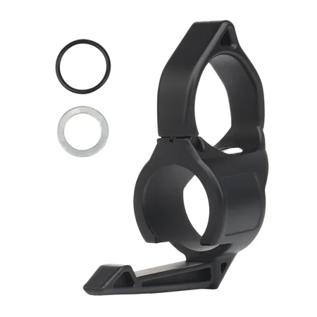 Finger Ring Pocket Clip Portable Flashlight Holder Adaptation Switchback Accessories Multifunctional Hunting Gear Film Props (Black)