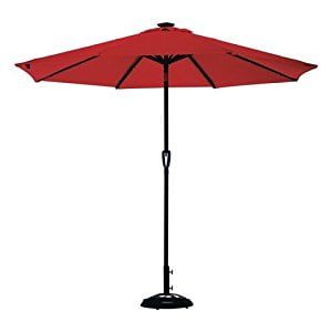 UPC 843518066393 product image for Living Accents Market 9 ft. Dia. Tiltable Solar Market Umbrella Red | upcitemdb.com