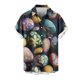 thumbnail image 2 of Blusa y camisa de manga corta con cuello vuelto para hombre, blusa informal de moda con cuello vuelto, blusa estampada de manga corta con botones, blusa de poliéster para hombre, 2 of 5
