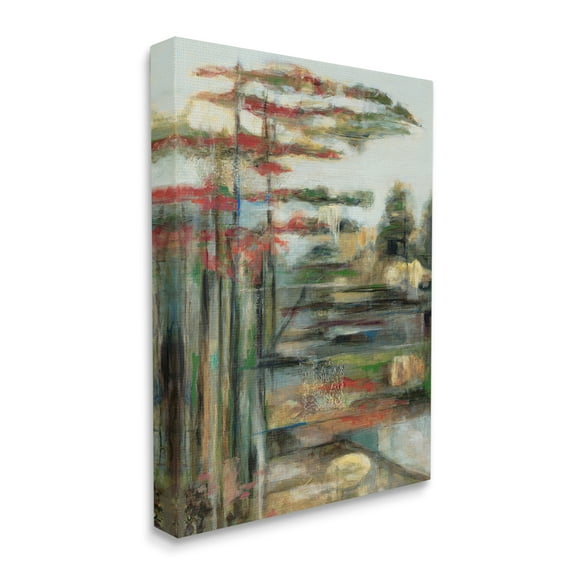 Stupell Industries Rustic Abstract Forest Landscape Linear Distortion Green Brown, 30 x 40, Designed by Stacy Pollard