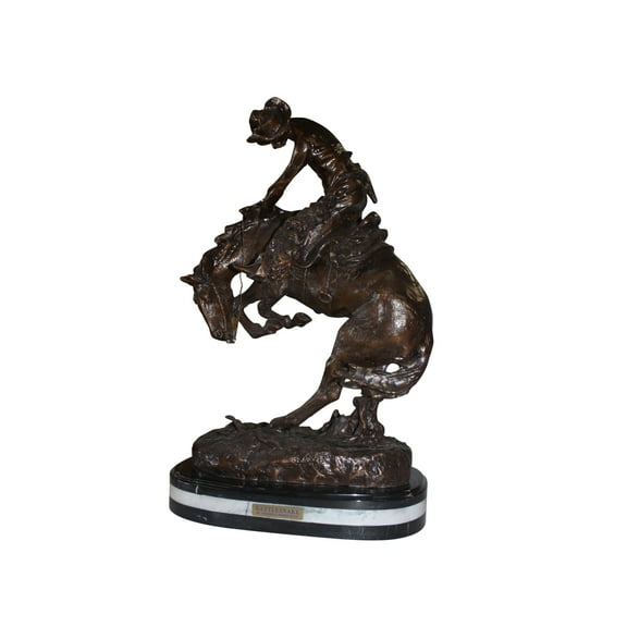 Rattlesnake by Remington Bronze Statue – Dynamic Horse & Cowboy Sculpture, Exquisite Western Art Piece for Home, Office, or Ranch Décor, Perfect for Collectors, 17"L x 10"W x 25"H
