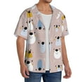 thumbnail image 2 of Goofa Cute Hand Drawn Bear Printed Men's Casual Short-sleeved Shirt,Lightweight Breathable Button-down,Summer Casual men's top,Versatile Fashion shirt-3X-Large, 2 of 7