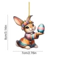 thumbnail image 2 of Easter Bunny Keychain, Acrylic Car Rearview Mirror Ornament, 3.15x2.76 Inch Flat Pendant For Backpack, Easter Basket, Gift Bag And Home Decor, Multicolor Easter Egg Desig, 2 of 6