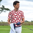 thumbnail image 6 of Daiia Tulips Flowers Pattern Men’s Polo Shirts,Solid Deck Shirt,Classic Fit, Breathable Cotton Polo for Casual and Sport Wear-Small, 6 of 9