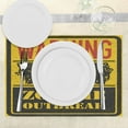 thumbnail image 3 of Ambesonne Zombie Place Mats Set of 4, Grunge Horror Sign, Standard Size, Earth Yellow Grey Red, 3 of 6