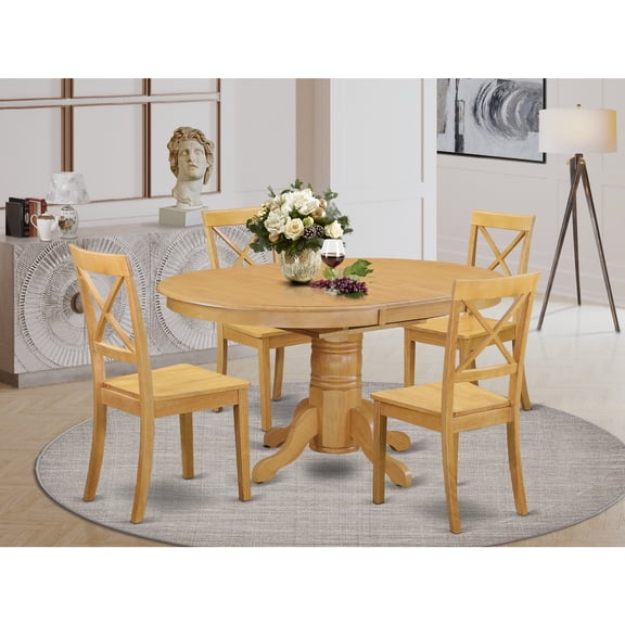 Kitchen Table Set 5 Piece Southwestern Oak Dining Table & 4 Chairs
