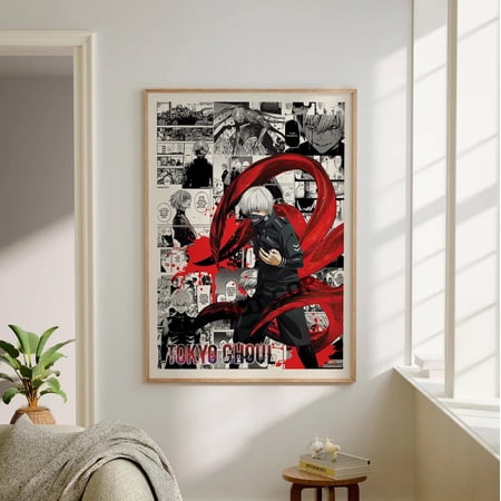 Anime Manga Poster Tokyo Ghoul Anime Wall Decor High Quality Poster Anime Fan Gift Aesthetic Gaming Room Art Wall Art Ken Kaneki Anime Gift