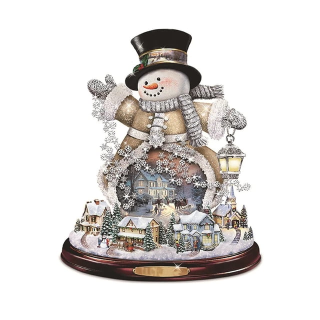 Escultura giratoria de árbol de Navidad, decoraciones de tren, pasta de ventana, pegatinas, decoración navideña, habitación de invierno, decoración del hogar