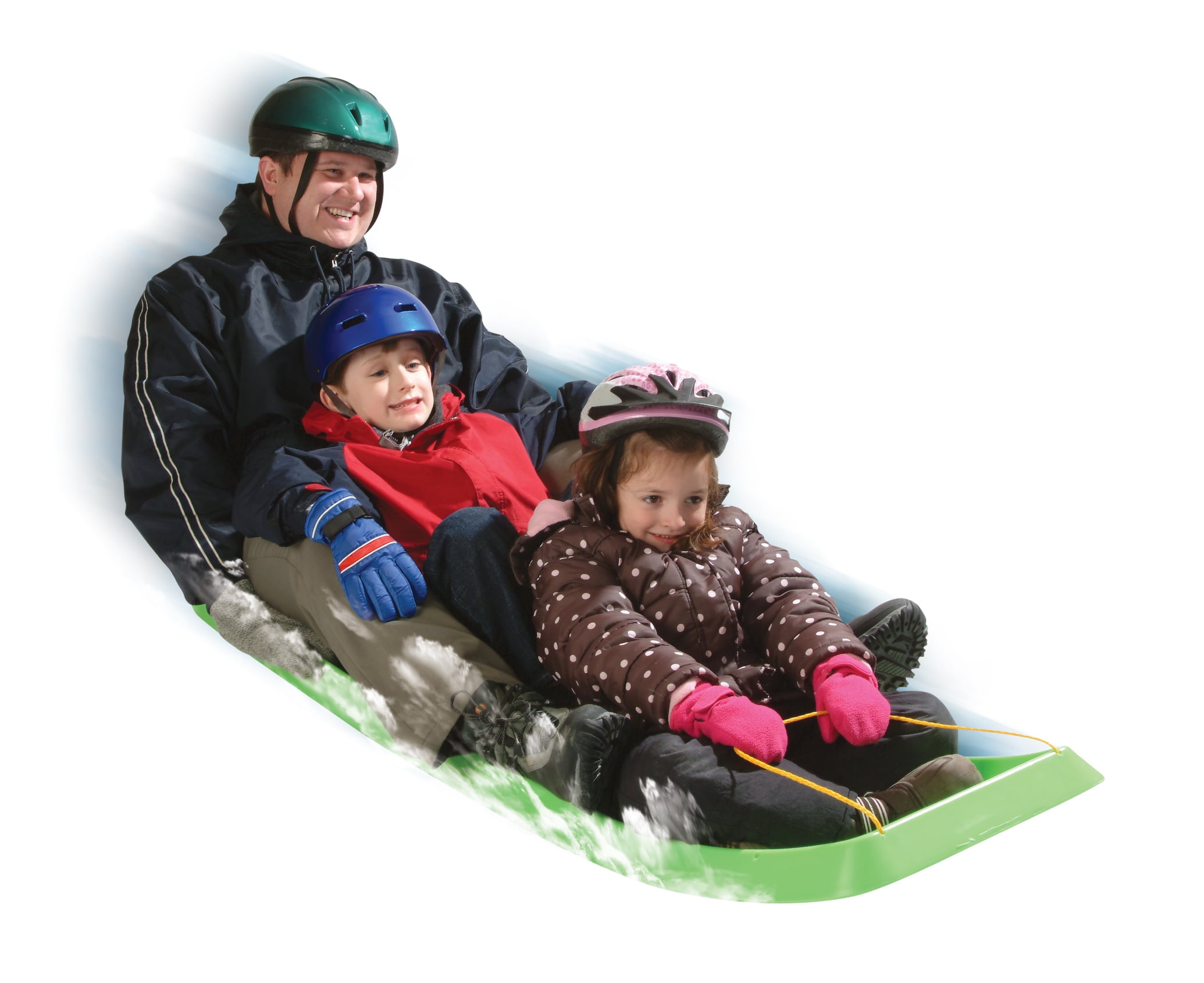 ESP 66" Family Fun Toboggan Four Rider Sled Lime 1136 Snow Winter