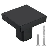 VEVOR Cabinet Knobs, 10 Pack, 1.18 Inch Black Zinc Alloy Drawer Pulls & Door Handles, Square Kitchen Solid Knobs Dresser Handles, Cupboard Hardware with Screws for Bathroom Closet Cabinets Drawers
