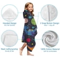 thumbnail image 7 of DarkBlue Cartoon Dinosaurs Planets Pattern Hooded Bath Towel，60"x35" for Ages 3 To 12 Kids, Quick Dry Lightweight Soft Microfiber Hood Beach Towel Cover Up for Kids, 7 of 7