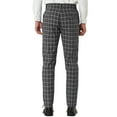 thumbnail image 3 of MODA NOVA Big & Tall Men's Business Pants Checked Printed Slim Fit Trousers Black 36, 3 of 5