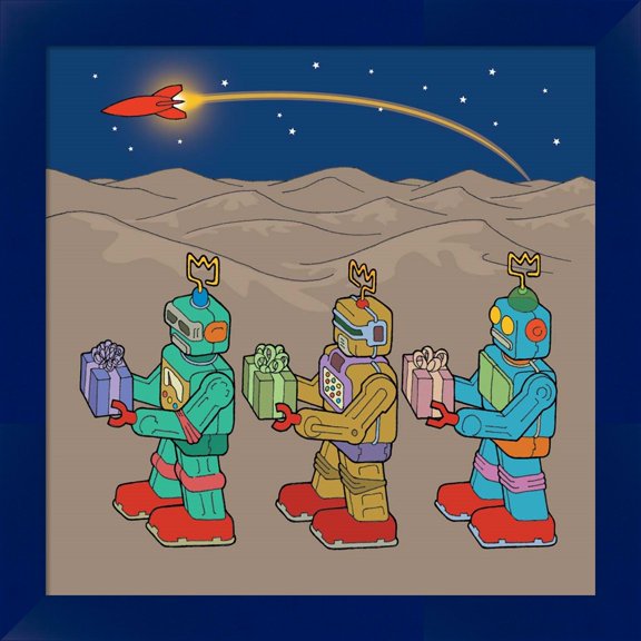 Great Art Now Wise Bots by Duncan Wilson, Framed Wall Art, 14W x 14H