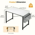 thumbnail image 5 of EDX 47" Computer Desk with Metal Frame, Scratch-Resistant Surface & Side Storage Bag – Modern Office Desk, White, 5 of 8