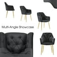 thumbnail image 4 of Ivinta Tufted Dining Chairs Set of 2 with Gold Plated Leg, Velvet Arm Chair with Padded Seat for Living Room, 4 of 8