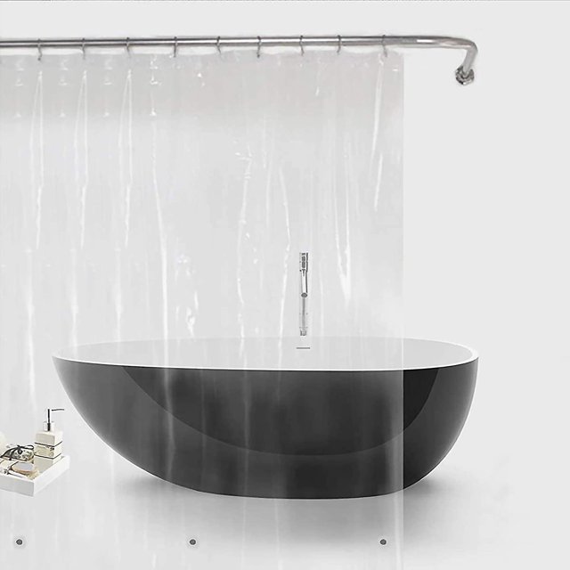 BRILLAR Forro transparente para cortina de ducha, 72 x 72 pulgadas, plástico Eva antimoho, para bañera y baño