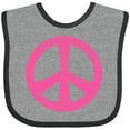 thumbnail image 3 of Inktastic Peace Sign Pink Retro Girls Baby Bib, 3 of 4
