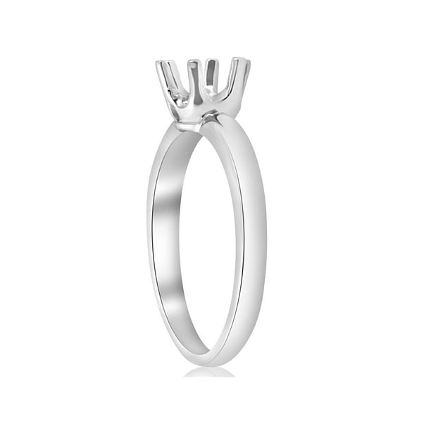 White Gold Solitaire Semi Mount Engagement Ring Setting