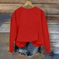 thumbnail image 5 of TKLPEHG Sweatshirt for Women Crew Neck Hoodless Sweatshirts Classic Solid Color Casual Long Sleeve Fashion Loose Lightweight Pullover (Red,XL), 5 of 5