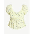 thumbnail image 5 of No Boundaries Picot Trim Babydoll Top, Women’s XXS-XXL, 5 of 5