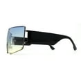 thumbnail image 3 of Oceanic Gradient Oversized Squared Shield Rimless Mob Sunglasses Silver Black Blue Green, 3 of 4
