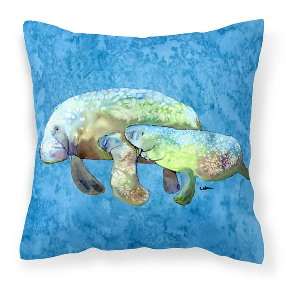Carolines Treasures 8660PW1414 Manatee Fabric Decorative Pillow 14HX14W multicolor