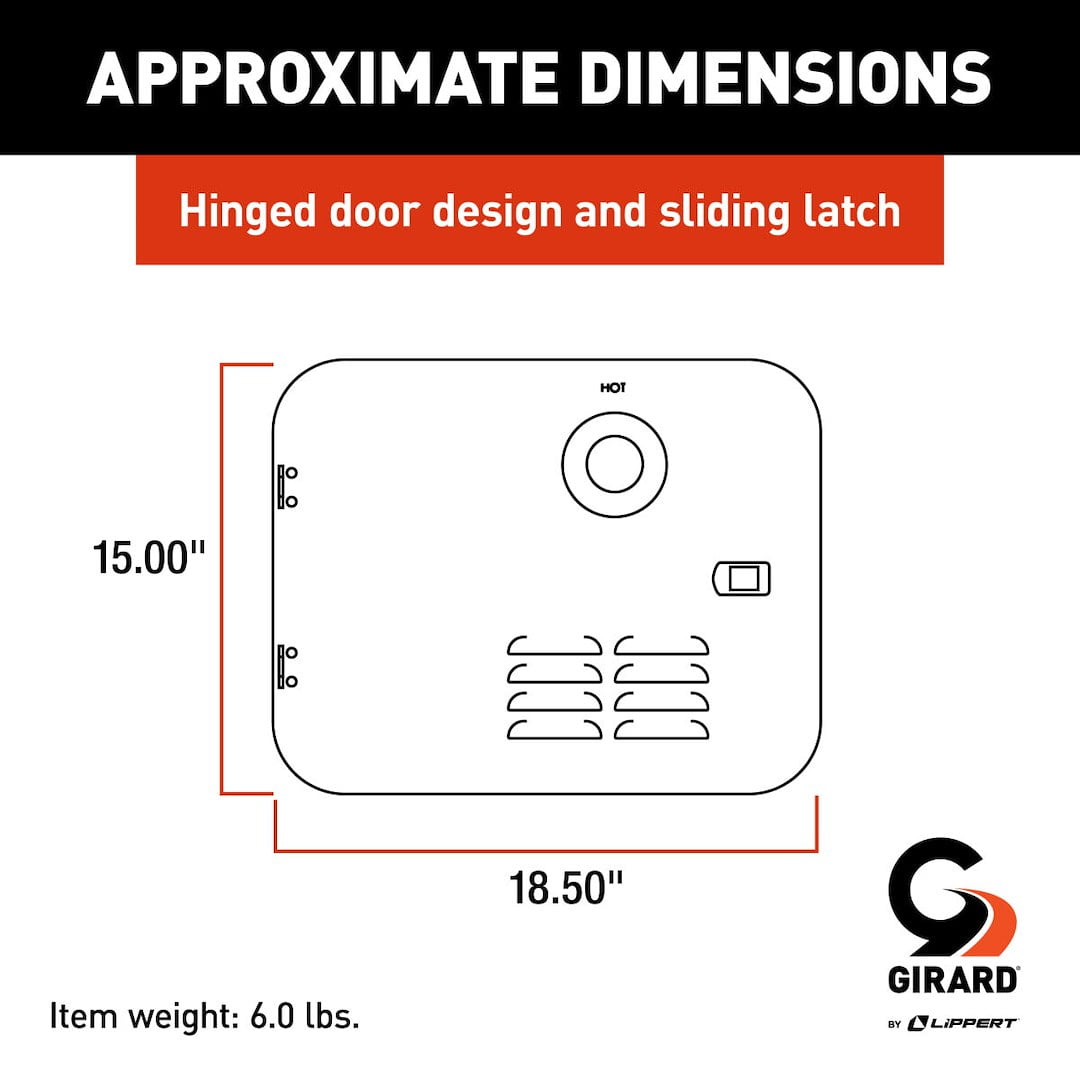 Girard 2022107537 Door Kit for GSWH-2 New Installations and Atwood 6-Gallon Water Heater - 16", Polar White