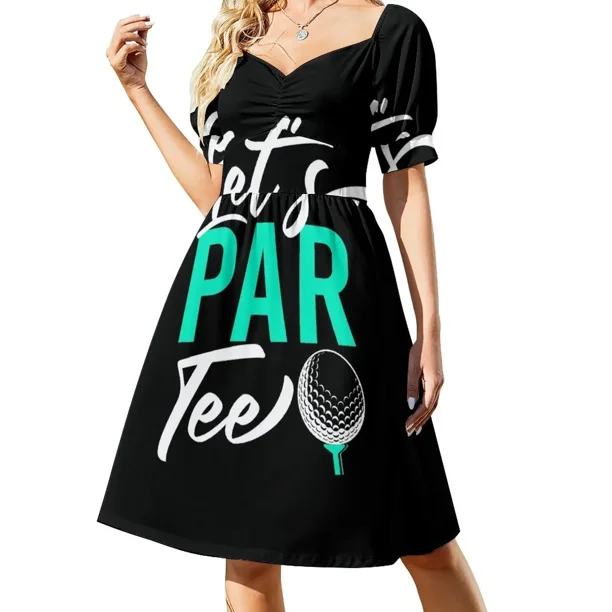 Vamos a jugar al golf: una divertida idea para regalar en un vestido de manga corta. Vestido de noche para mujer, ropa para mujer, novedades.