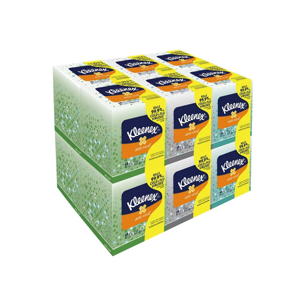 Kleenex, KCC21286CT, Antiviral Facial Tissue, 12 / Carton, White