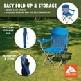 Ozark Trail Mesh Quad Folding Camp Chair with Carry Bag, Blue