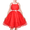 Red, variant on Sunny Fashion Flower Girls Dress Tulle Spaghetti Strap Pearl Belt Ruffle Hem Xmas Party Formal 3 Years
