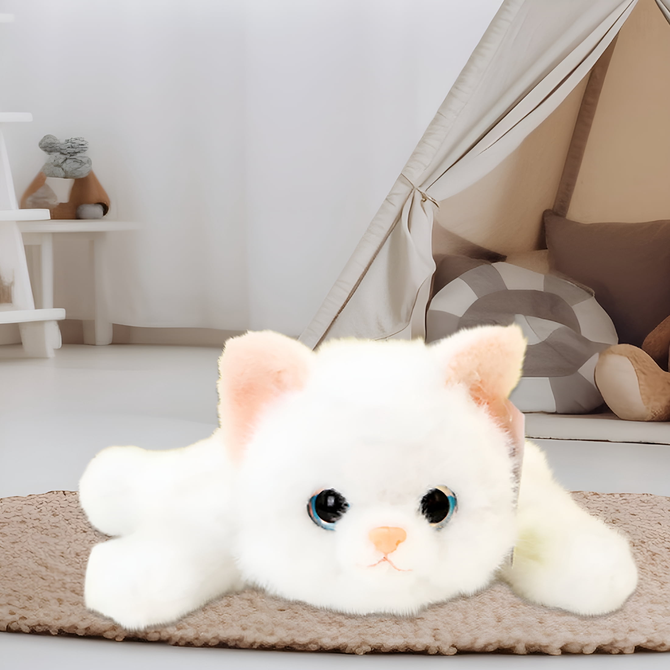 CYFW Weighted Cat Stuffed Animals 0.6 Lbs Cute Realistic Plush Toys 11.8 Inch Soft Plushies Gifts for Kids,Birthday Christmas for Kids,Boys,Girls,Adults