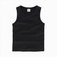 thumbnail image 2 of Girls Summer Shirts Sleeveless Vest Tank Top Solid Color Toddler Girl Clothes Sports Casual Black 6-7 Years, 2 of 4