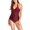 Wine, variant on Lenago Womens Swimsuits V Neck Fashion Sexy Jumpsuit One Piece Swimsuit Bikini Elegant Ladies Cover Belly Conservative Swimwear