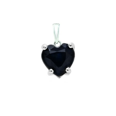 - 0.65 Carat (ctw) 10K White Gold Heart Cut Blue Sapphire Ladies Heart Shaped Pendant