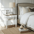 thumbnail image 1 of Homy Casa Seattle Contemporary MDF Bedside Table Nightstand with Drawer & Shelf, 22.44 Inch, White, 1 of 6
