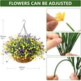 thumbnail image 2 of Artificial Hanging Flowers in Basket for Patio Garden Decoration,Artificial Daisy Arrangement,Fake Plants in inch Coconut Lining Basket for Outside Spring Decor(Purple Yellow), 2 of 5