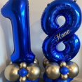 thumbnail image 4 of Globo con números de aluminio LVMOQIQIU, 40 cm, azul marino, 0, decoración de fiesta, 4 of 7