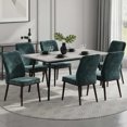 thumbnail image 2 of AFO Upholstered Dining Chairs Set of 6, Modern Fabric Kitchen Side Chairs with Solid Wood Legs,for Home, Restaurant or Cafe, Green, 2 of 6