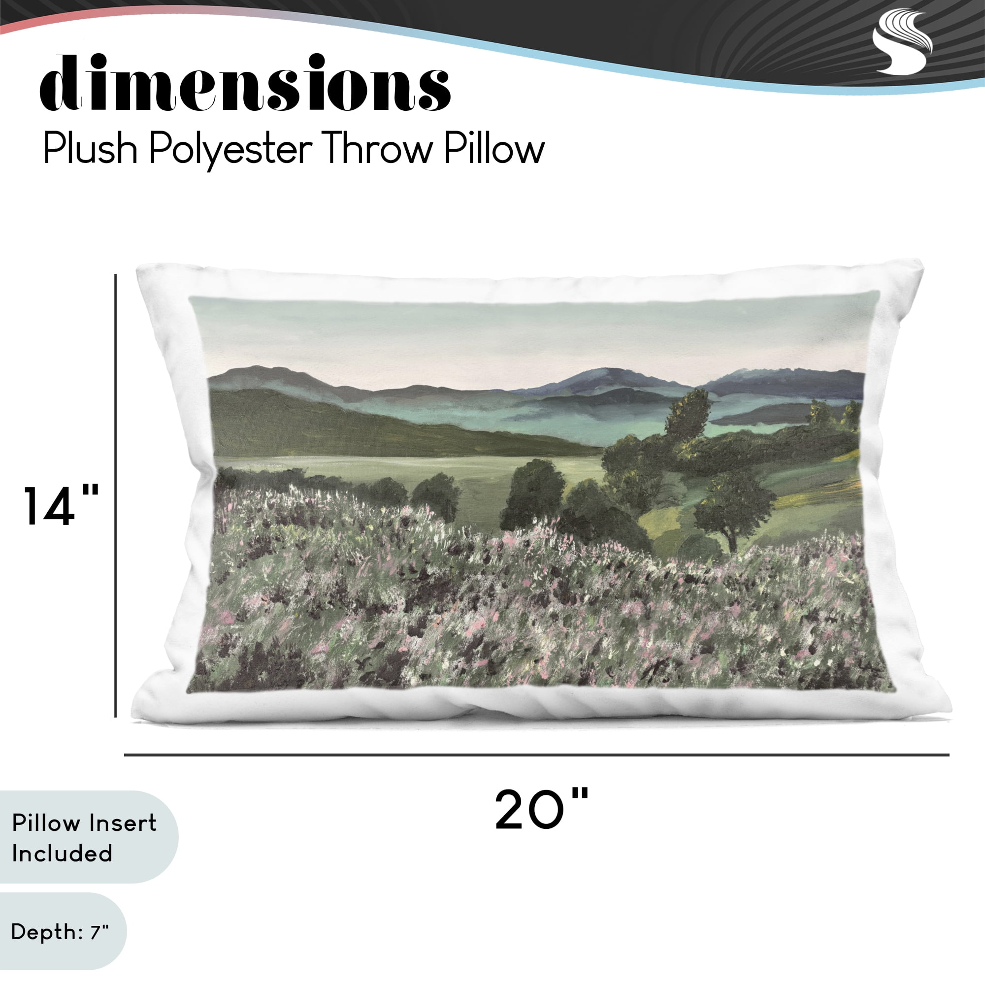 Stupell Industries Windblown Meadow Blooms Decorative Printed Throw Pillow, design by Lee Ann Zirbes, 14 x 7 x 20
