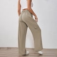 thumbnail image 2 of Bovemsi Casual Pants for Women Womens High Waisted Wide Leg Cargo Baggy Dress Work Trousers With 4 Pockets 2025 Trendy Beach Trousers, 2 of 6