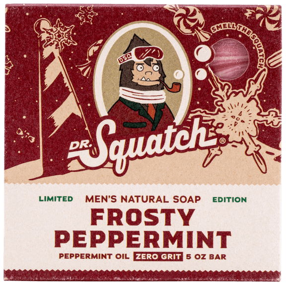 Dr. Squatch Natural Bar Soap for Men, Frosty Peppermint, 5 oz