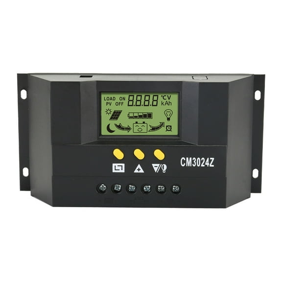 EeaseCA CM3024Z 30A 12V/ 24V Solar Charge Controller Generator for Home Solar Panel Battery