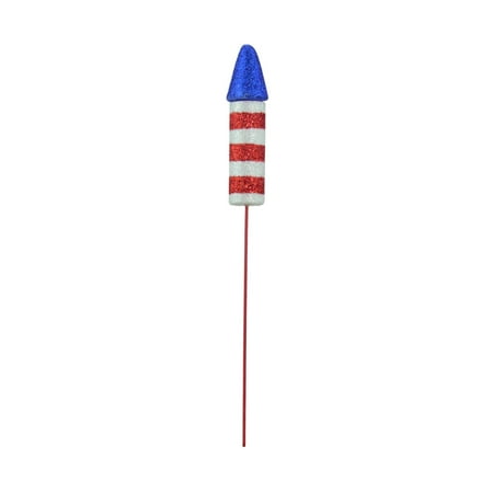 12.5" Red White and Blue Striped Firecracker Patriotic Party Pick Decoration