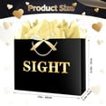 thumbnail image 2 of 17" Extra Large 5 Senses Gift Bags with Tissue Papers and Ribbons for Men, Women, Him Her Birthday, Anniversary, Wedding, Valentine's Day (Black Gold), 2 of 7