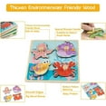 thumbnail image 6 of Puzzles for Kids, Wooden Peg Puzzles for Toddlers 2 3 4 Years Old, 4 Pcs Montessori Educational Learning Puzzles Set - Dinosaur, Farm, Sea Animal and Fruit, 6 of 6