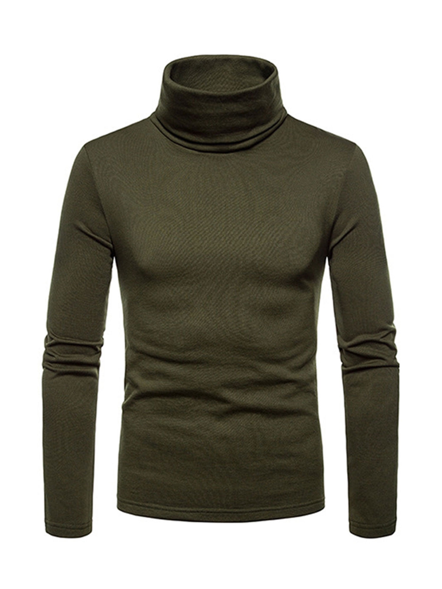 Men's High Turtle Neck Sweater Layer T-shirt Slim Fit Tops Thermal Under Base