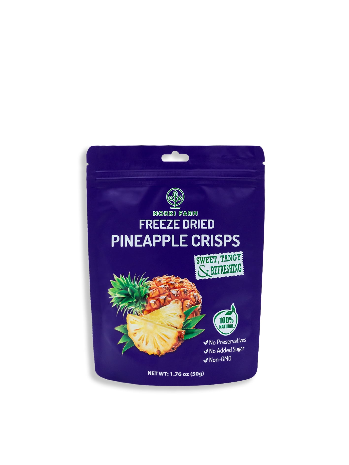 NOKKI FARM Freeze Pineapple Fruit, Healthy & Exotic Tropical Superfood Snacks, Kid-Approved, No Added Sugar or Preservatives, Shelf-Stable, 1.73 Oz, 3 Pack